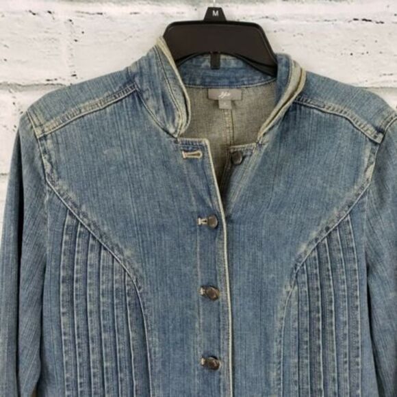 J Jill Denim Jacket button up long sleeve size small cotton - Picture 6 of 7